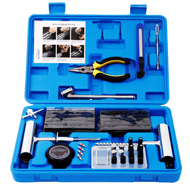 Flat Tire Repair Kit with Plug 68 Pcs for Car, Motorcycle, ATV, Jeep, Truck, Tractor